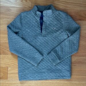 Vineyard Vines Heather Gray Quilted Pullover